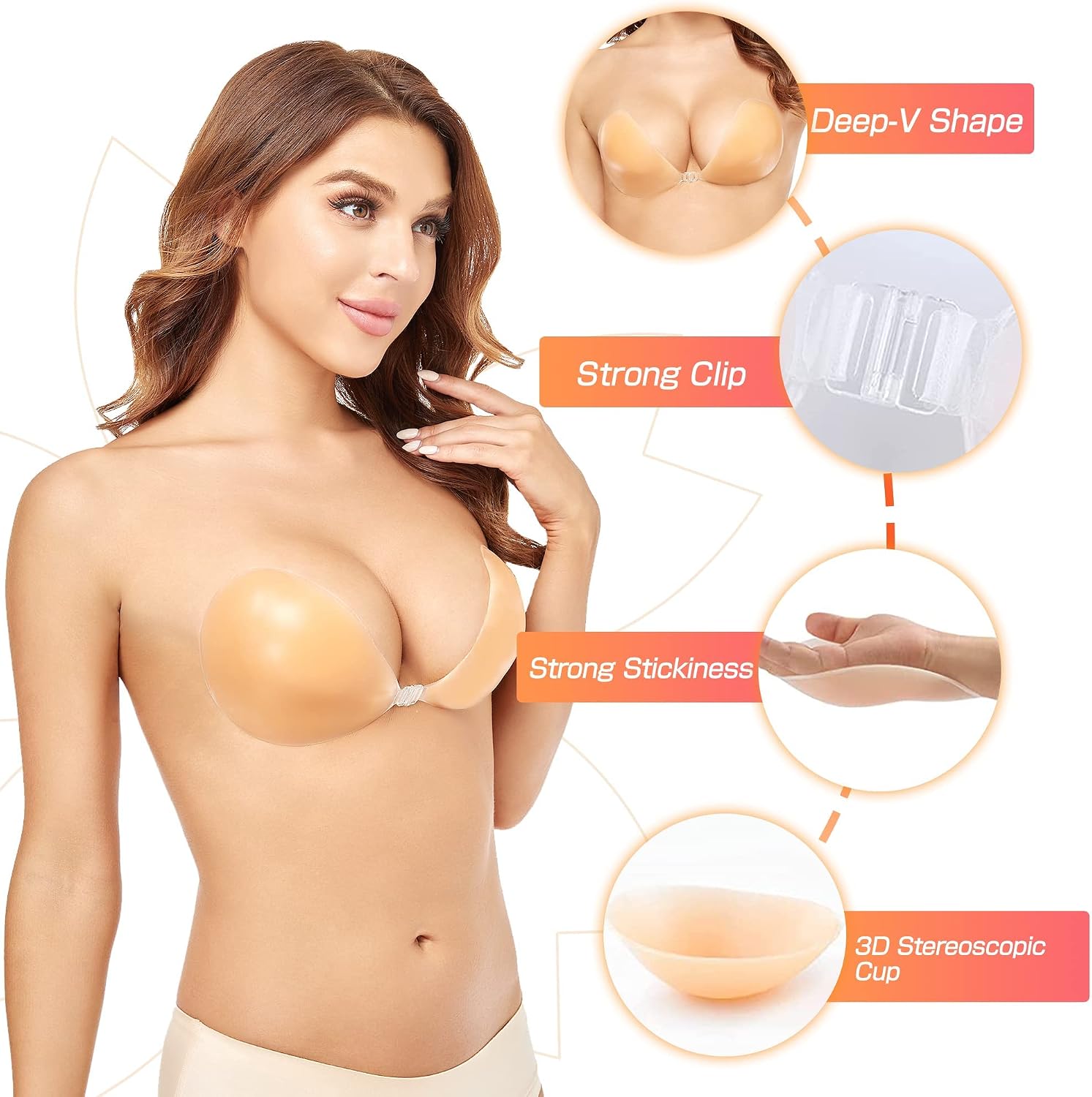 Sutiã de Silicone Sólido Sem F - Silicone Bra Adhesive avaliação e preço